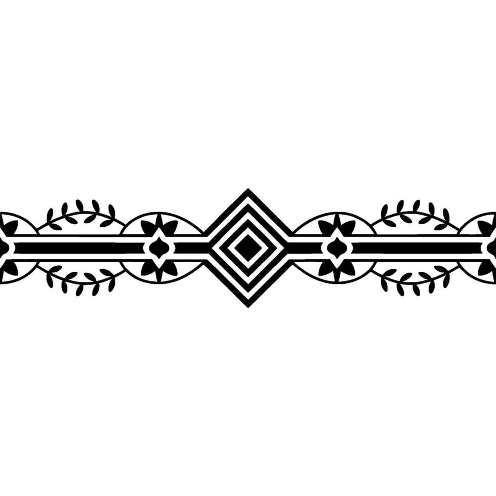 Decorative Linear Border , Geometric Floral Elements vector