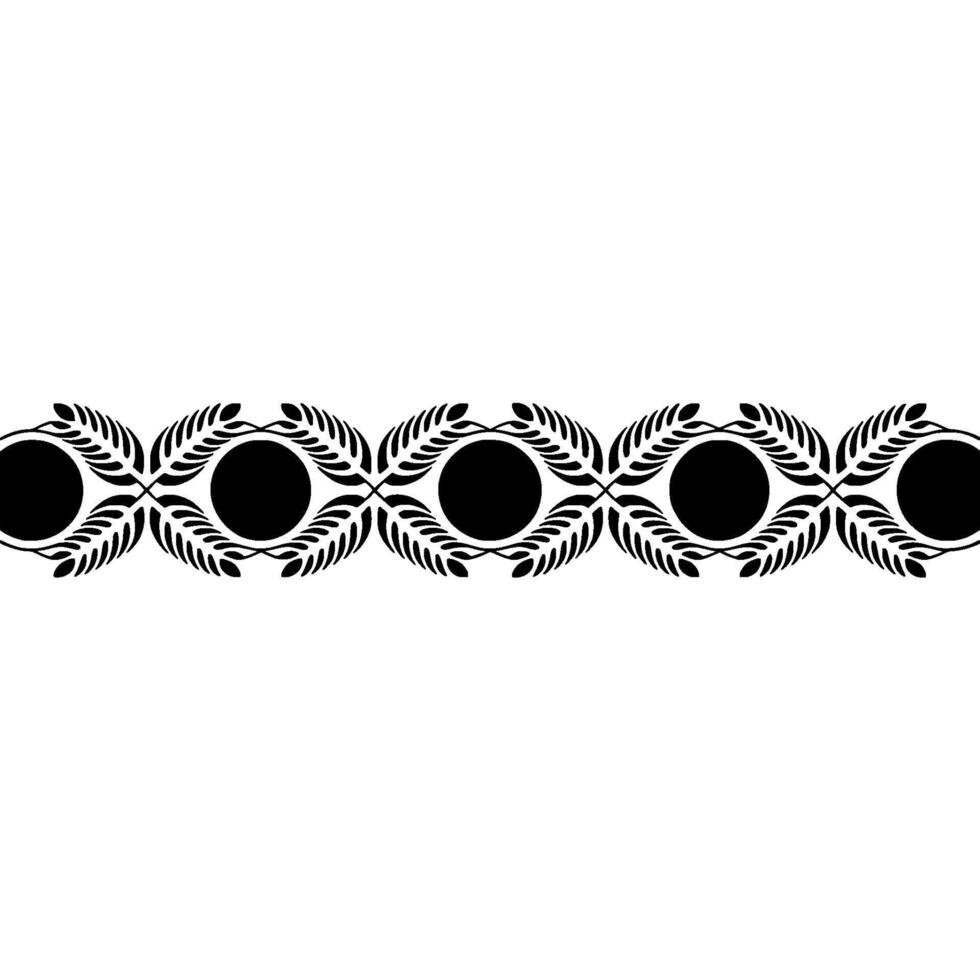 Minimalist Black, Floral Border on White Background vector