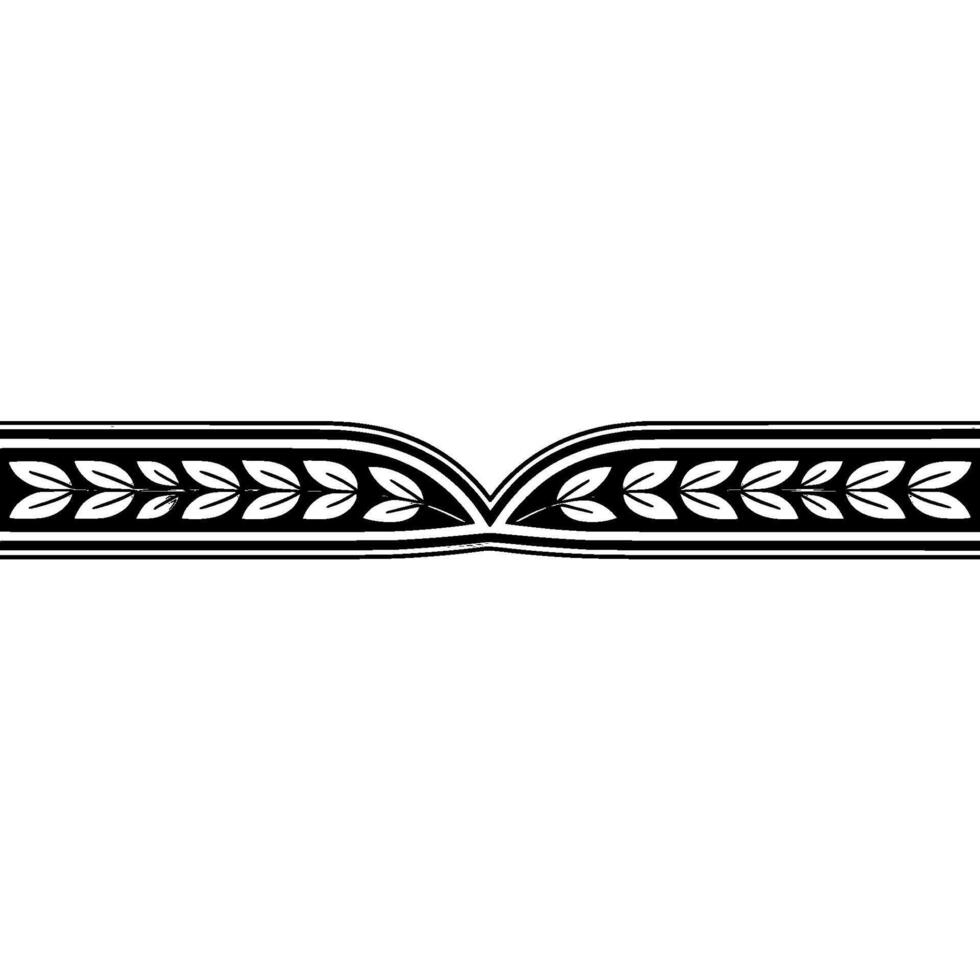 Elegant Leaf Minimalist Ribbon Element on White vector