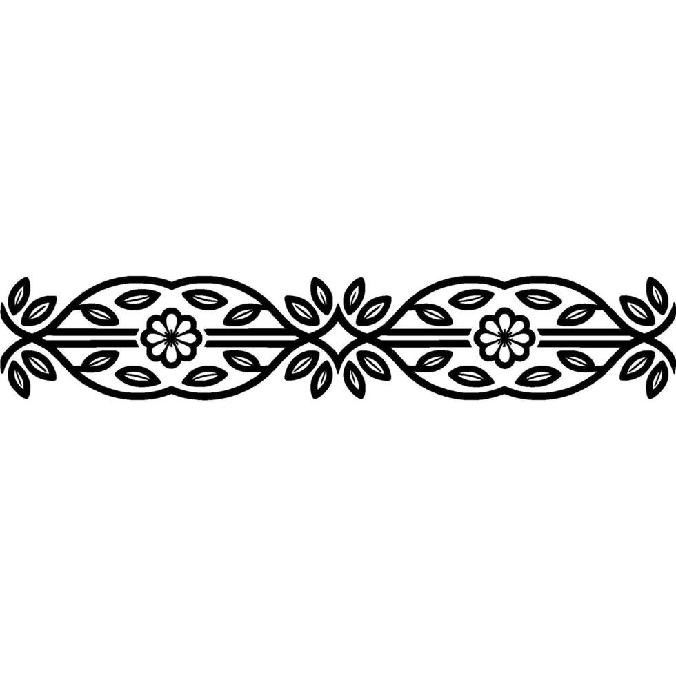 Elegant Floral Border Element, Illustration on White Background vector