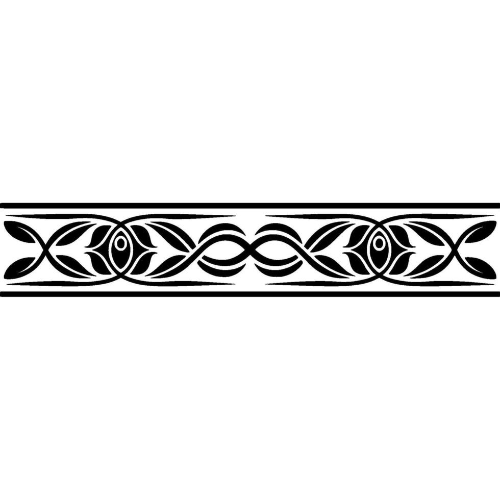 Elegant Black White Floral Border , , Seamless, Decorative Element vector