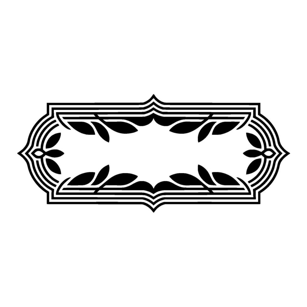 Elegant Black White Frame with Floral Embellishments vector