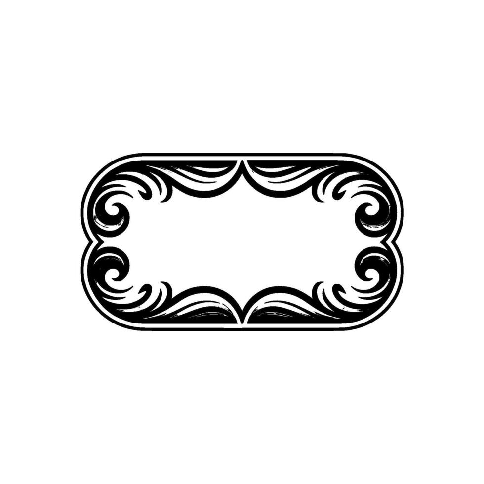 Elegant Scroll Frame , Minimalist Black White , Vintage vector