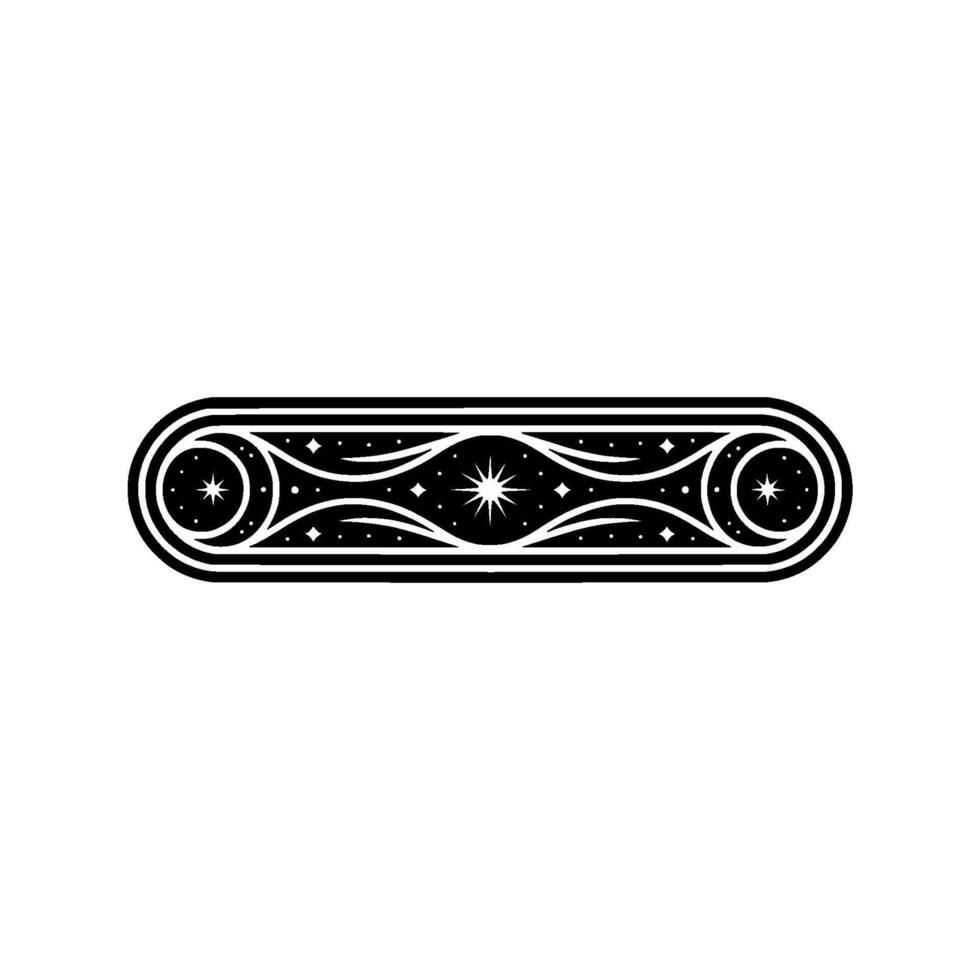 Celestial Ornamental , Black White, Decorative Border vector