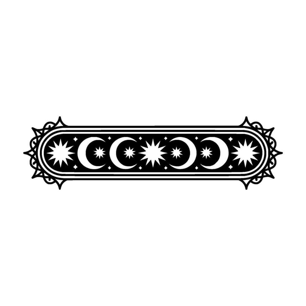 Celestial Ornament Moon and Star on White vector