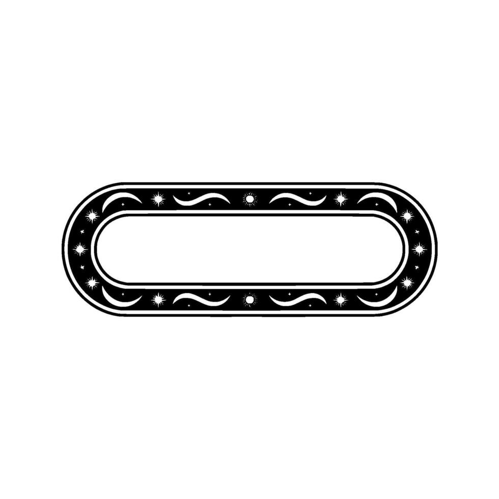 Celestial Frame Illustration Elegant Border , Monochrome Aesthetics vector