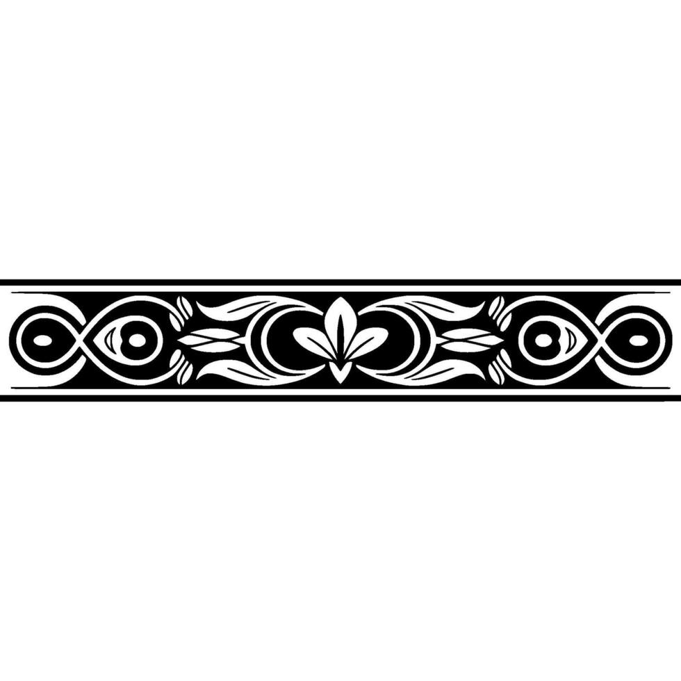 Elegant Ornamental Border, Black and White, Element vector