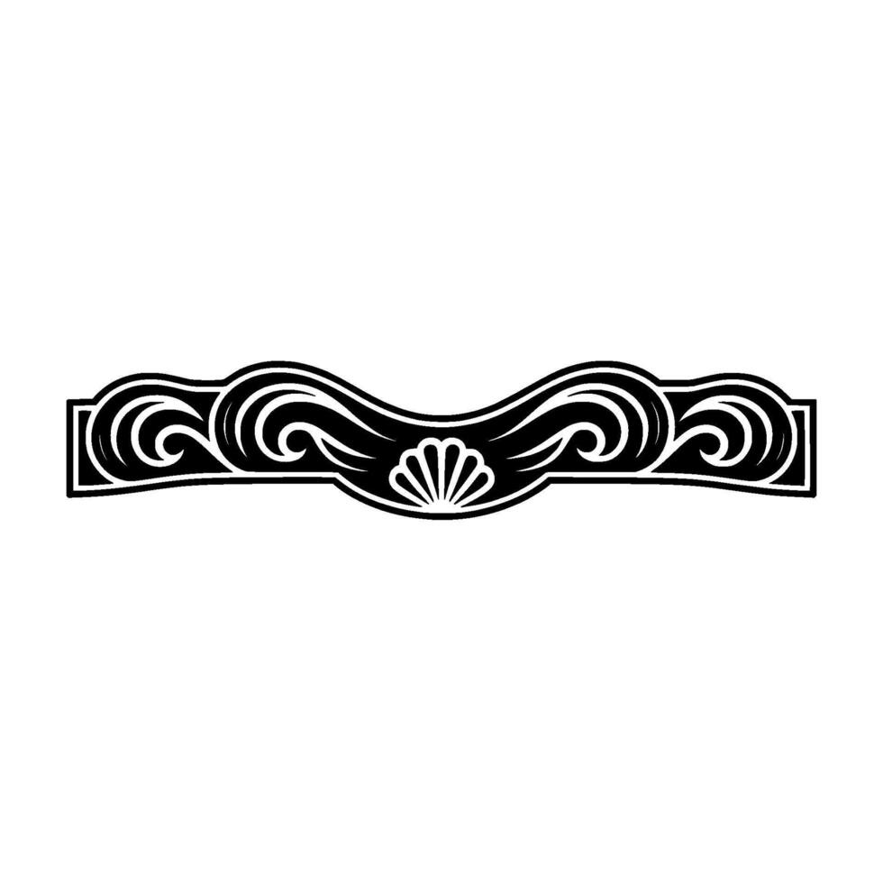 Elegant Art Deco Border with Seashell Motif vector