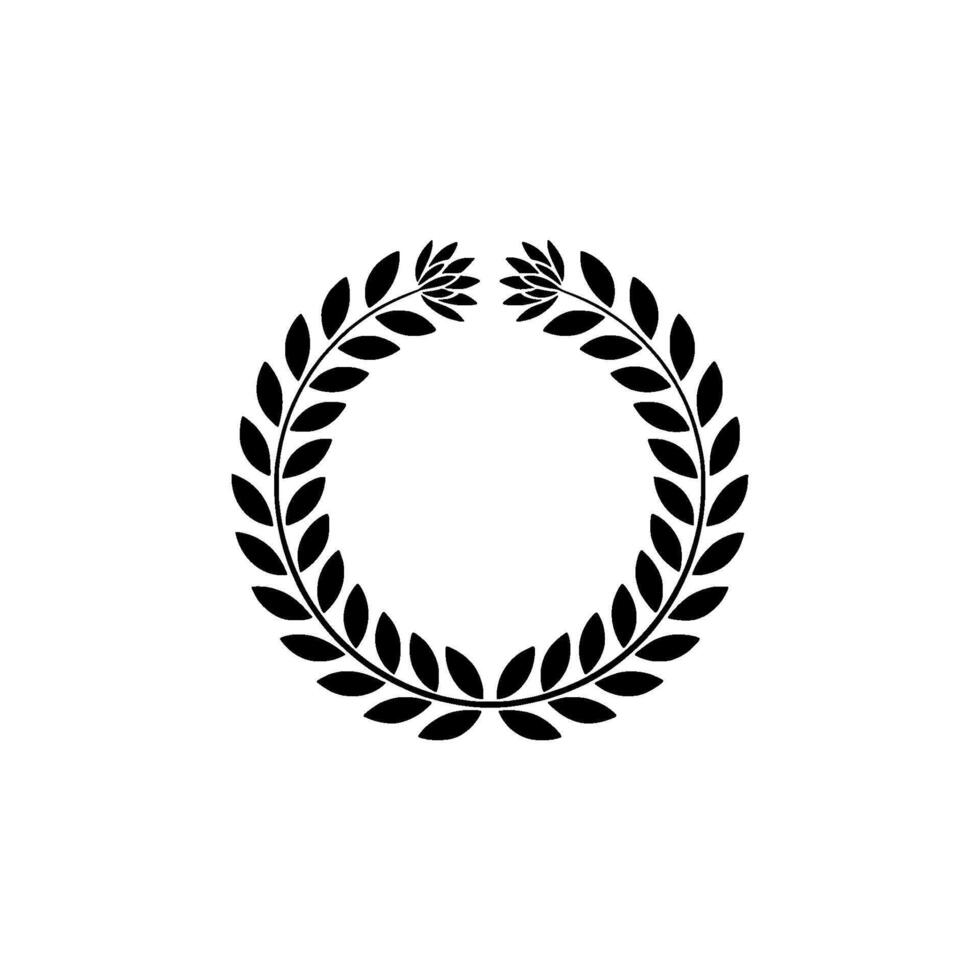 Minimalist Laurel Wreath on Gray Background vector