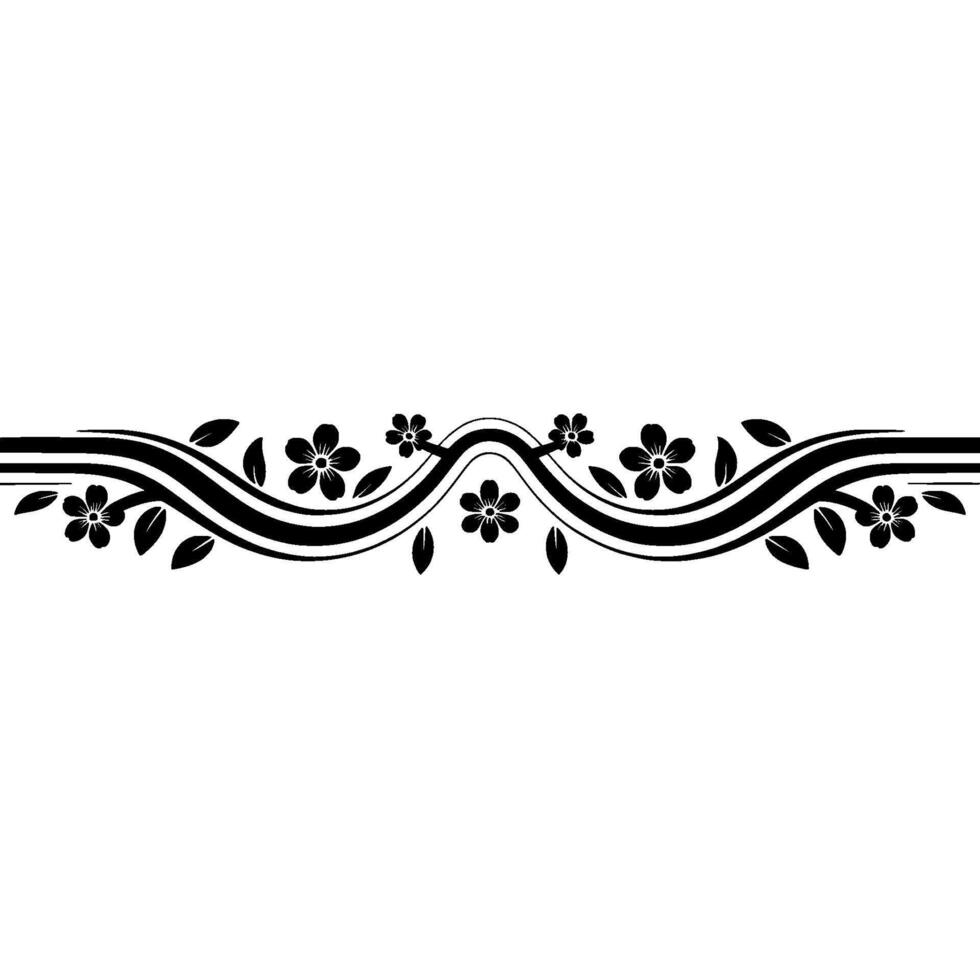 Elegant Floral Border -- Black White vector