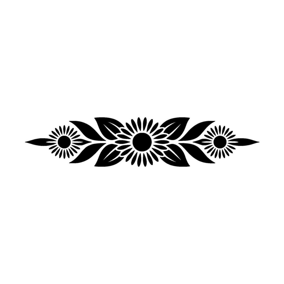 Elegant Floral Border, in Black White, Decorative vector