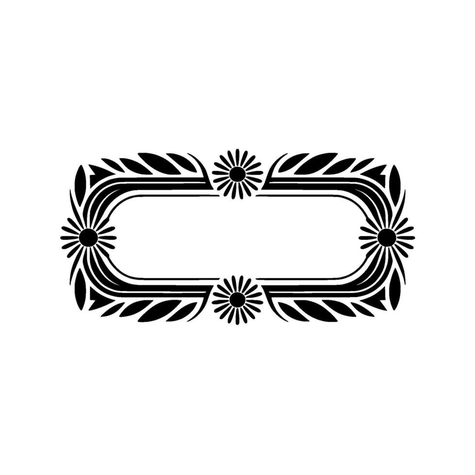 Elegant Black Floral Frame on Light- Background vector
