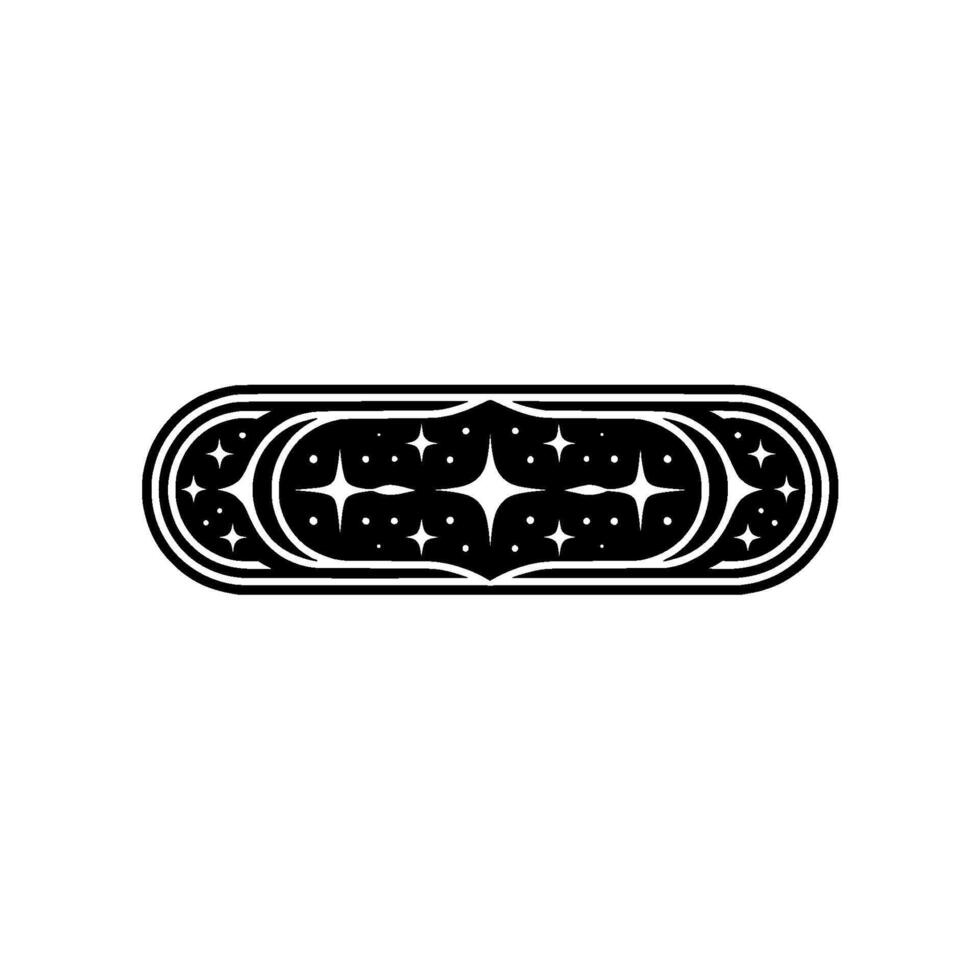 Stellar Oval Frame Minimalist Black White Illustration vector