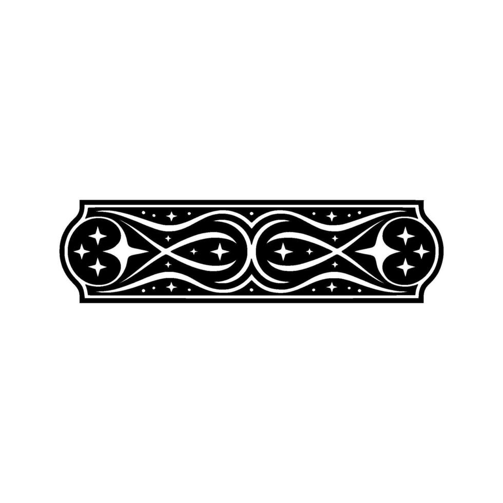Elegant Black White Ornamental Border , CelticGothic Style vector