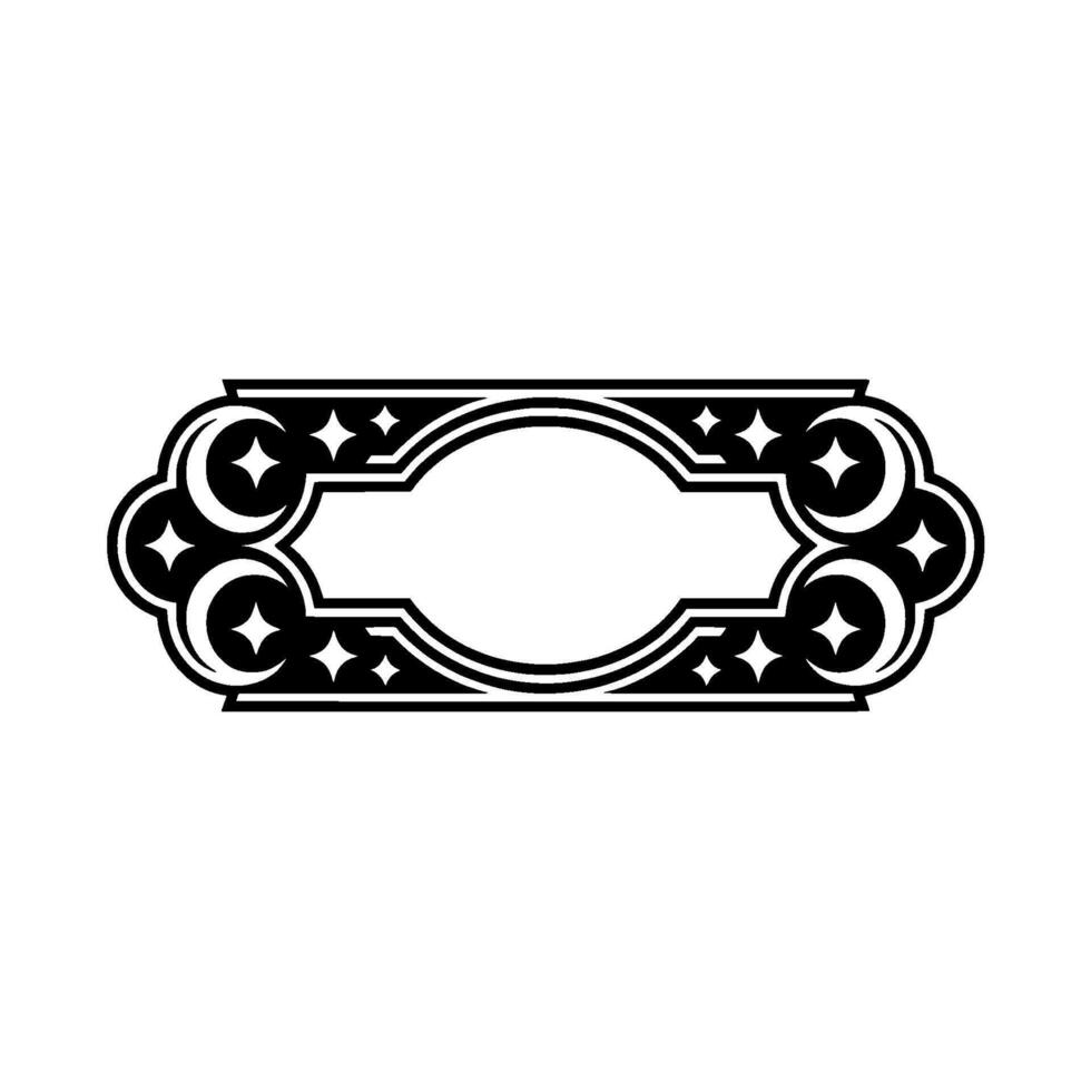 Celestial Frame , Black White Decorative vector