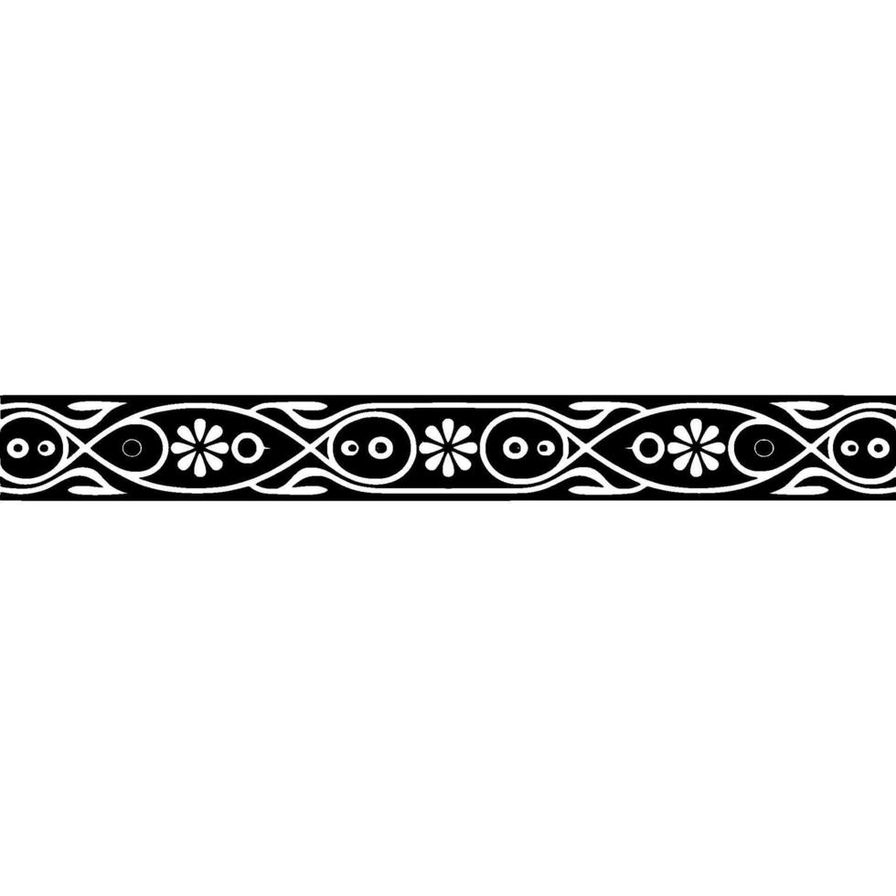 Black and White Ornamental Border Floral Geometric on Gradient Background vector