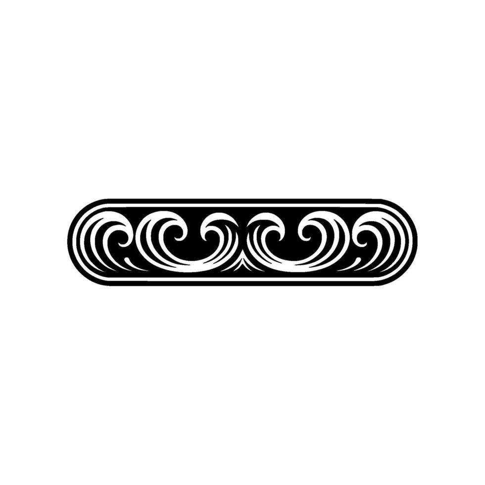 Elegant Ornamental Swirl Element - Black White vector