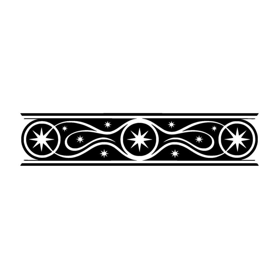 Elegant Black and White Star Motif Border vector