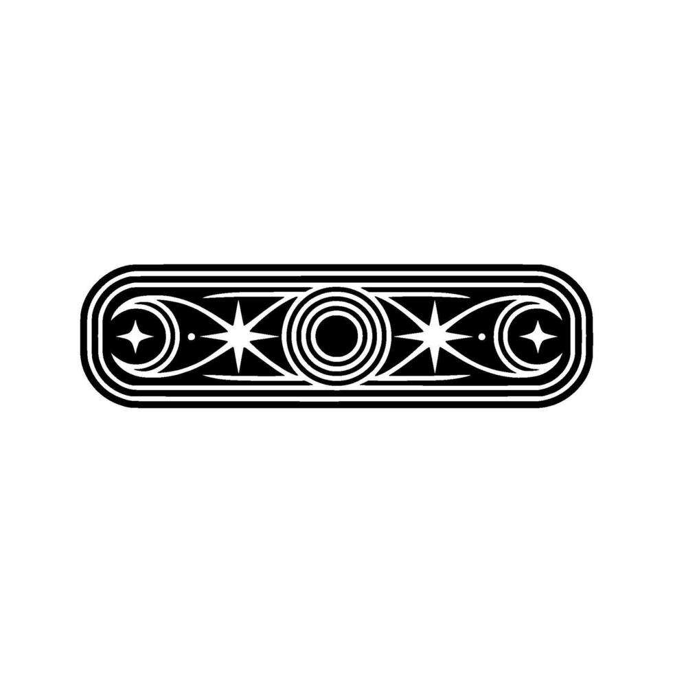 Ornate Celestial Border Black White Geometric vector