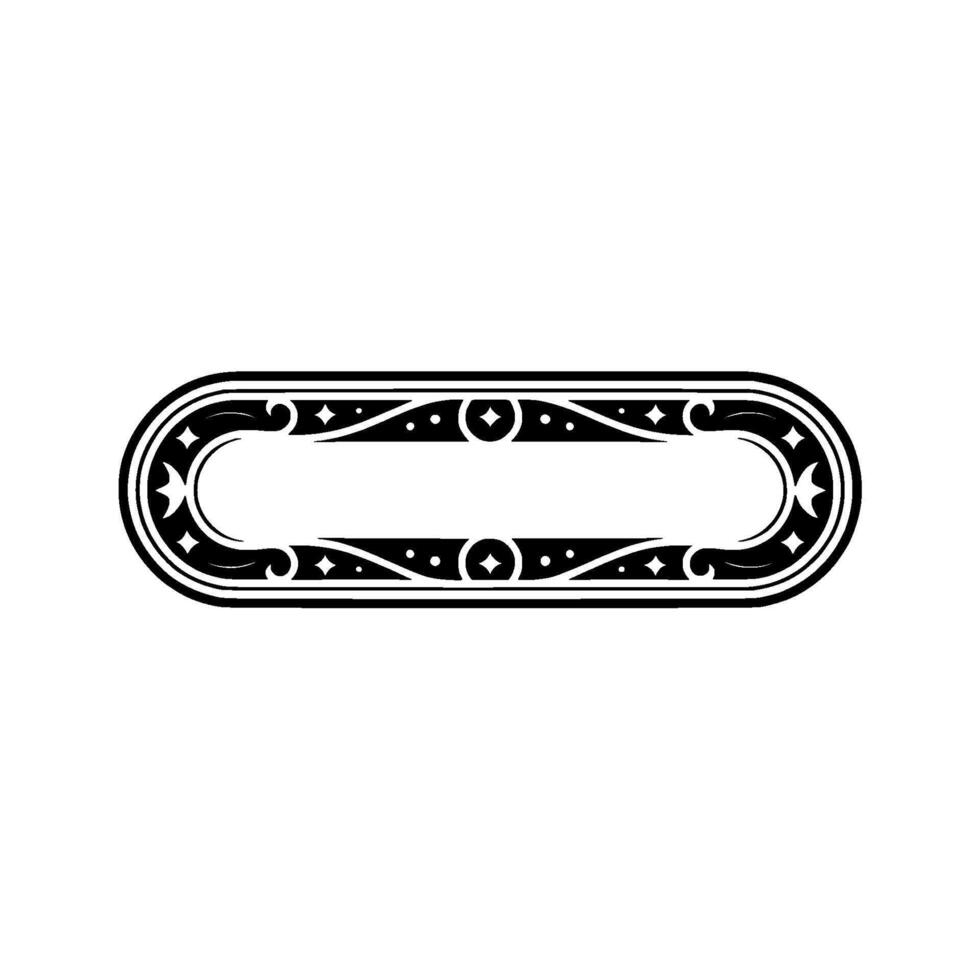 Decorative Ornate Oval Frame, Black and White , Minimalist Style vector