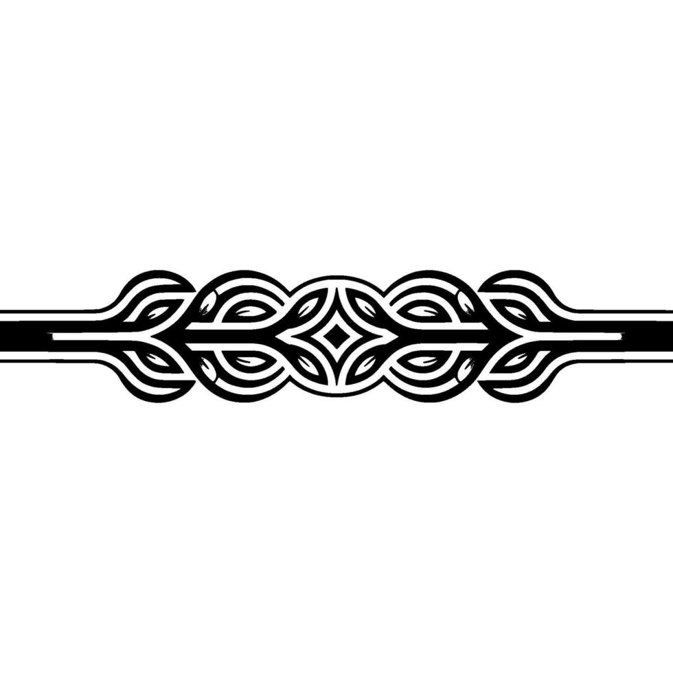 Elegant Geometric Floral Border Black and White with Pink Accents vector