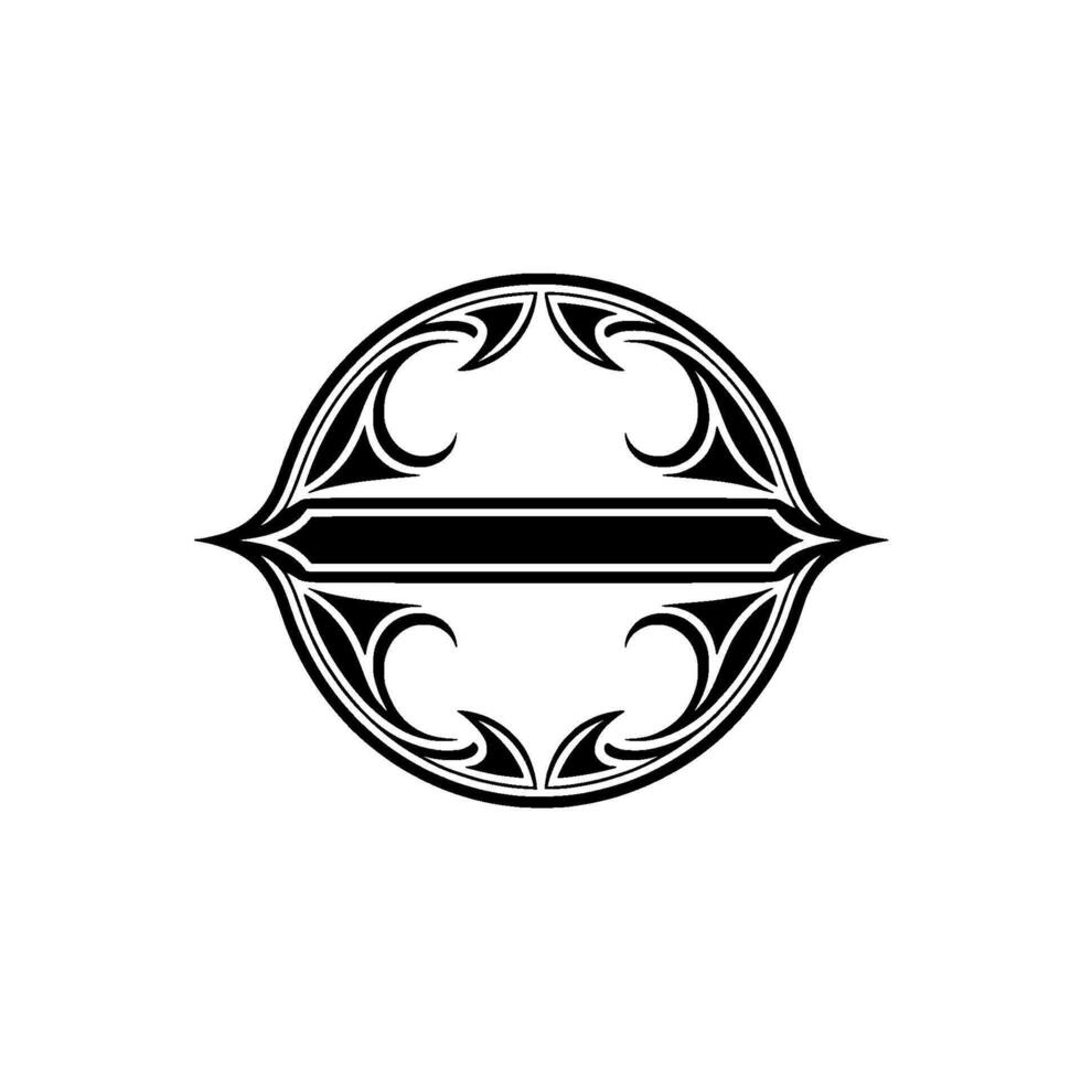 Elegant Ornamental Element Black White Circle Frame vector