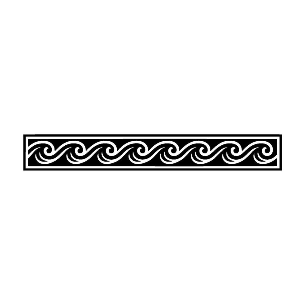 Elegant Wave Border in Black and, White vector