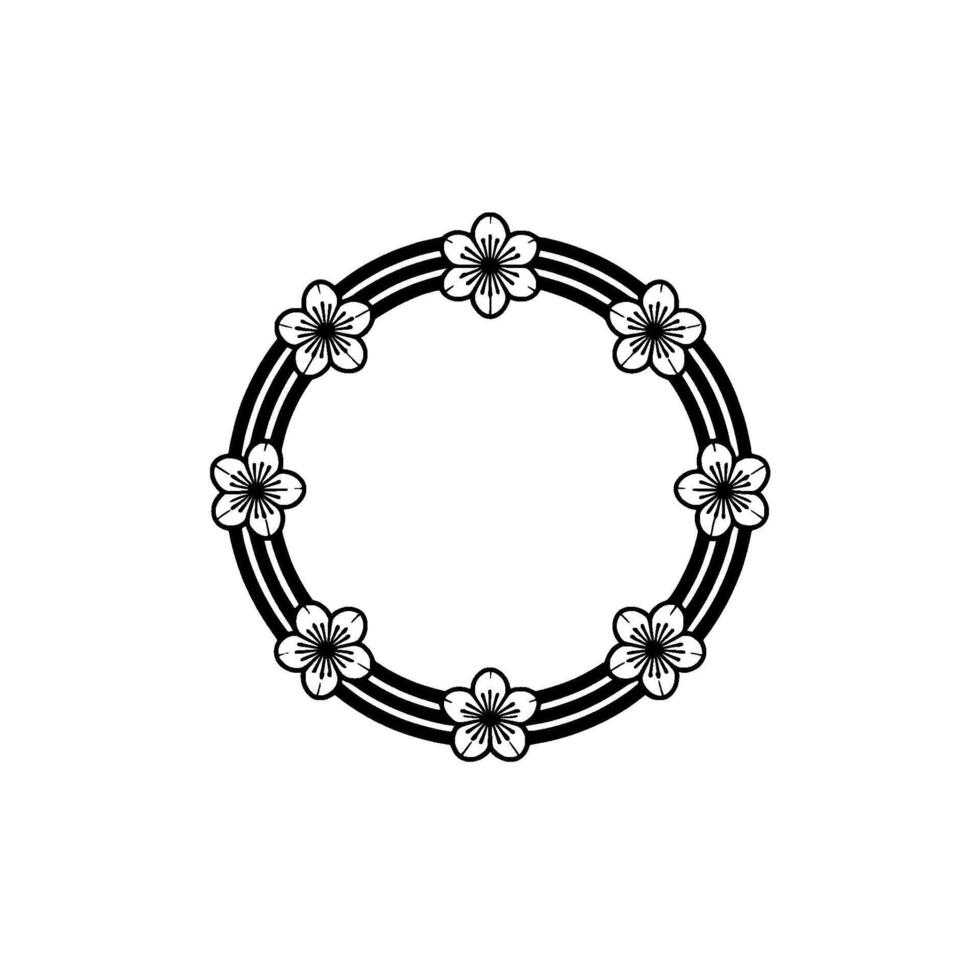 Elegant Floral Wreath Frame, Minimalist on Gray vector