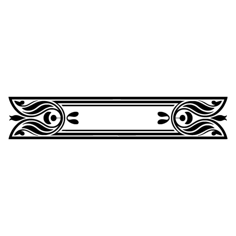 Elegant Decorative Border Element in Black, Art Nouveau Inspired vector
