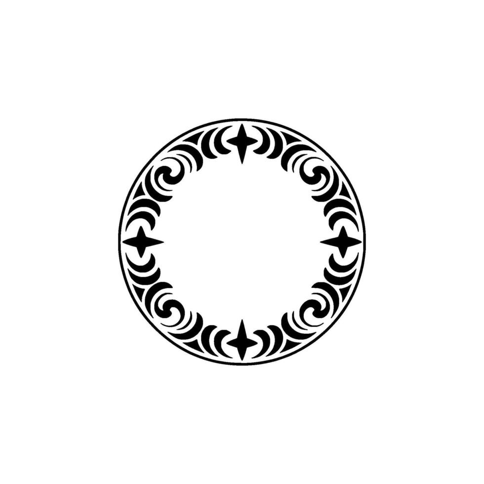 Ornate Circular Frame Element, Black and White , Decorative Border vector