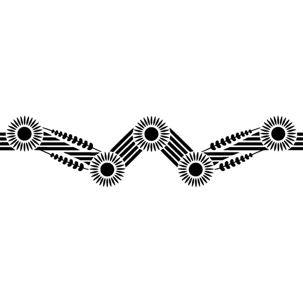 Geometric Black and White Abstract Line Border vector