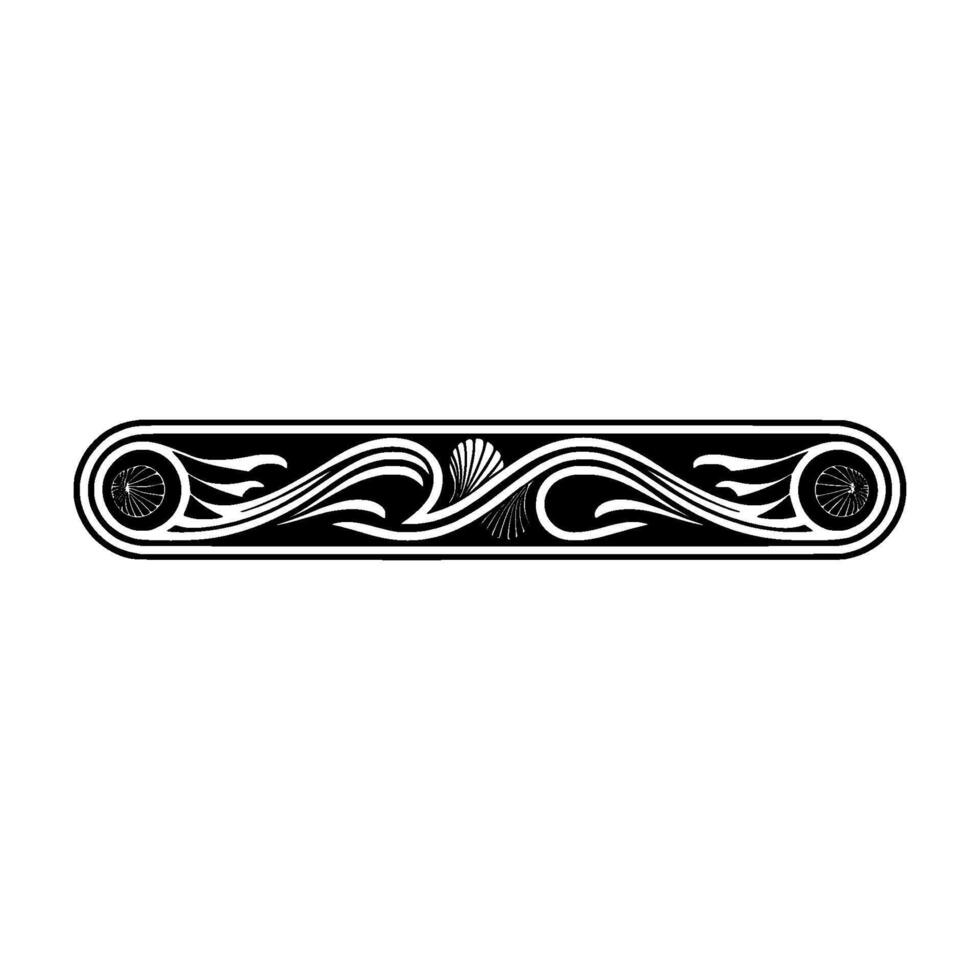 Art Deco Border with Seashells and Curvilinear Elements vector