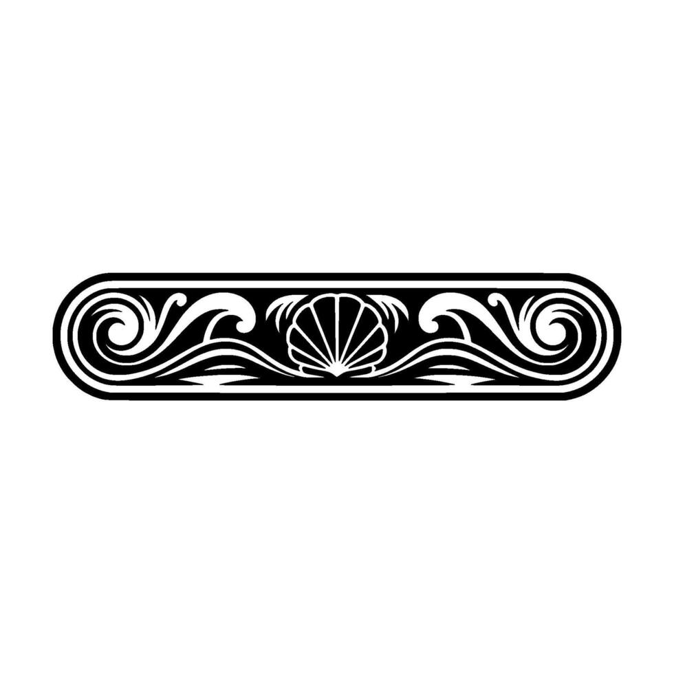 Elegant Nautical Border Shell Wave Illustration vector