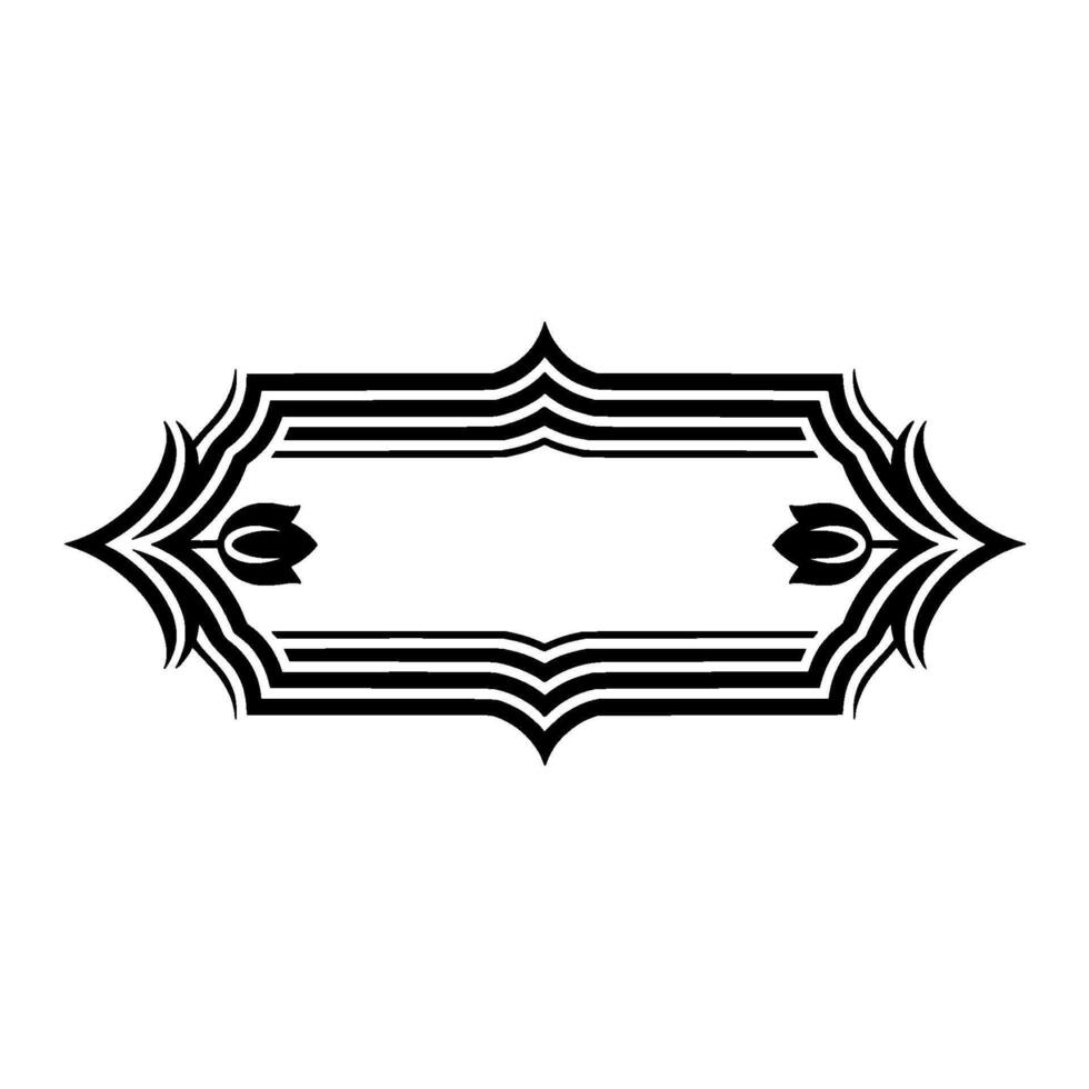 Elegant Black and White Ornamental, Frame Element vector