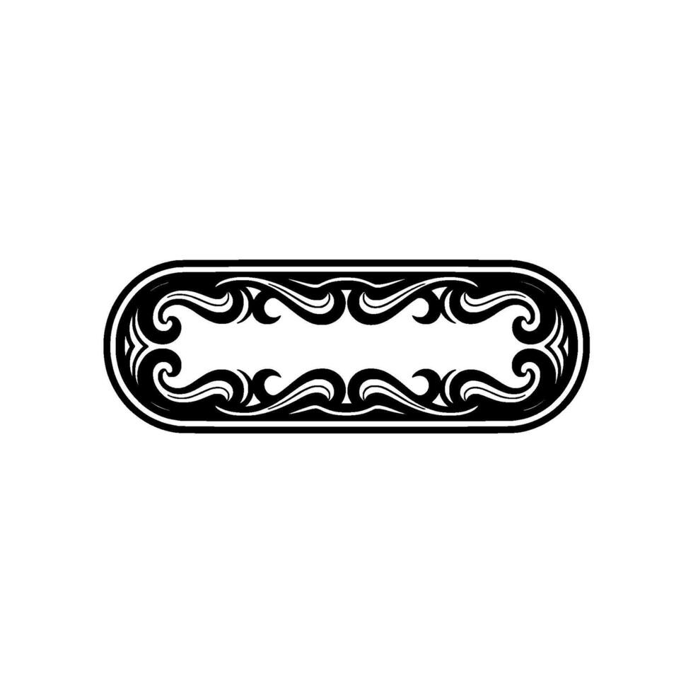 Elegant Black Ornament Frame with Decorative Swirls vector