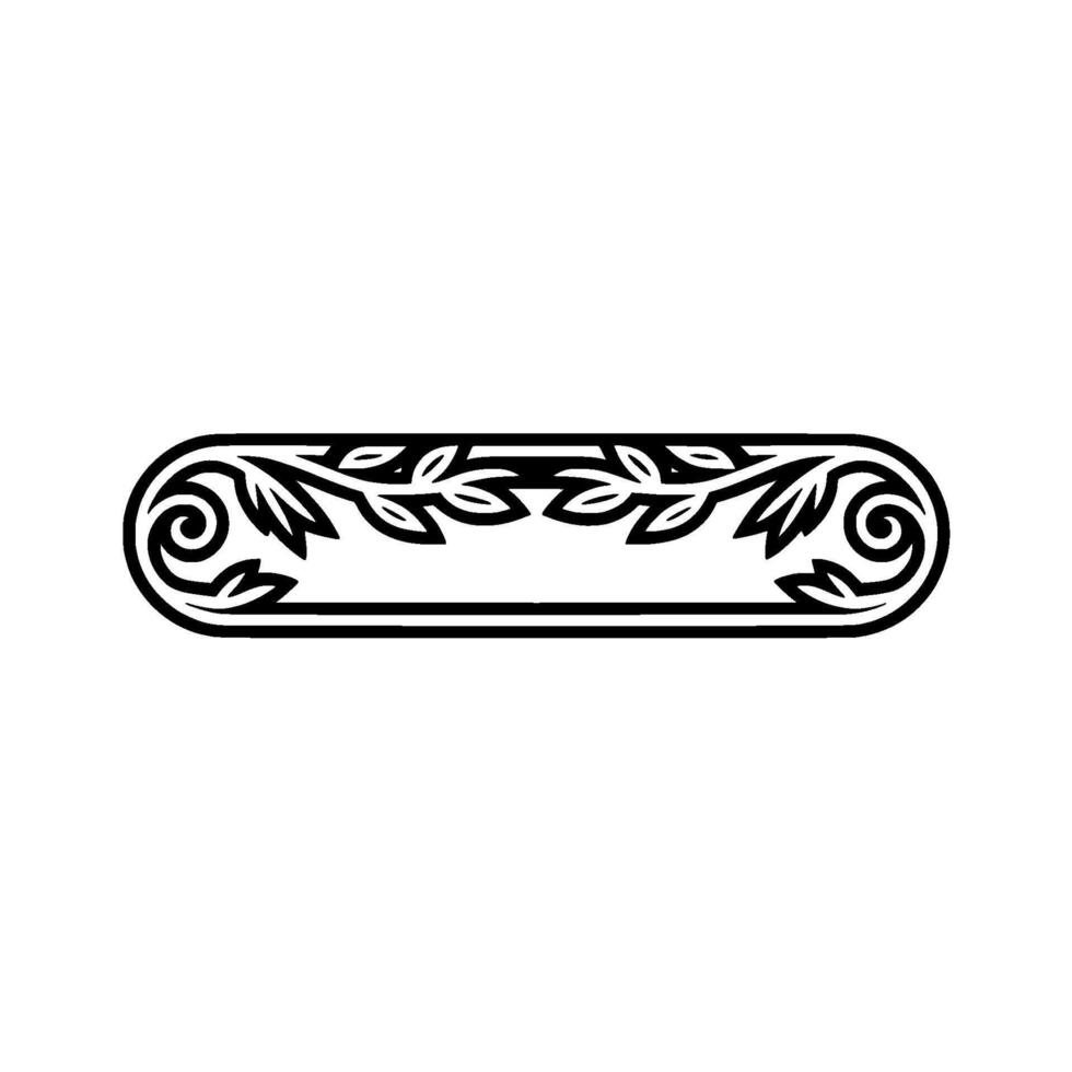 Elegant Black Floral Border - Minimalist Ornament for Text vector