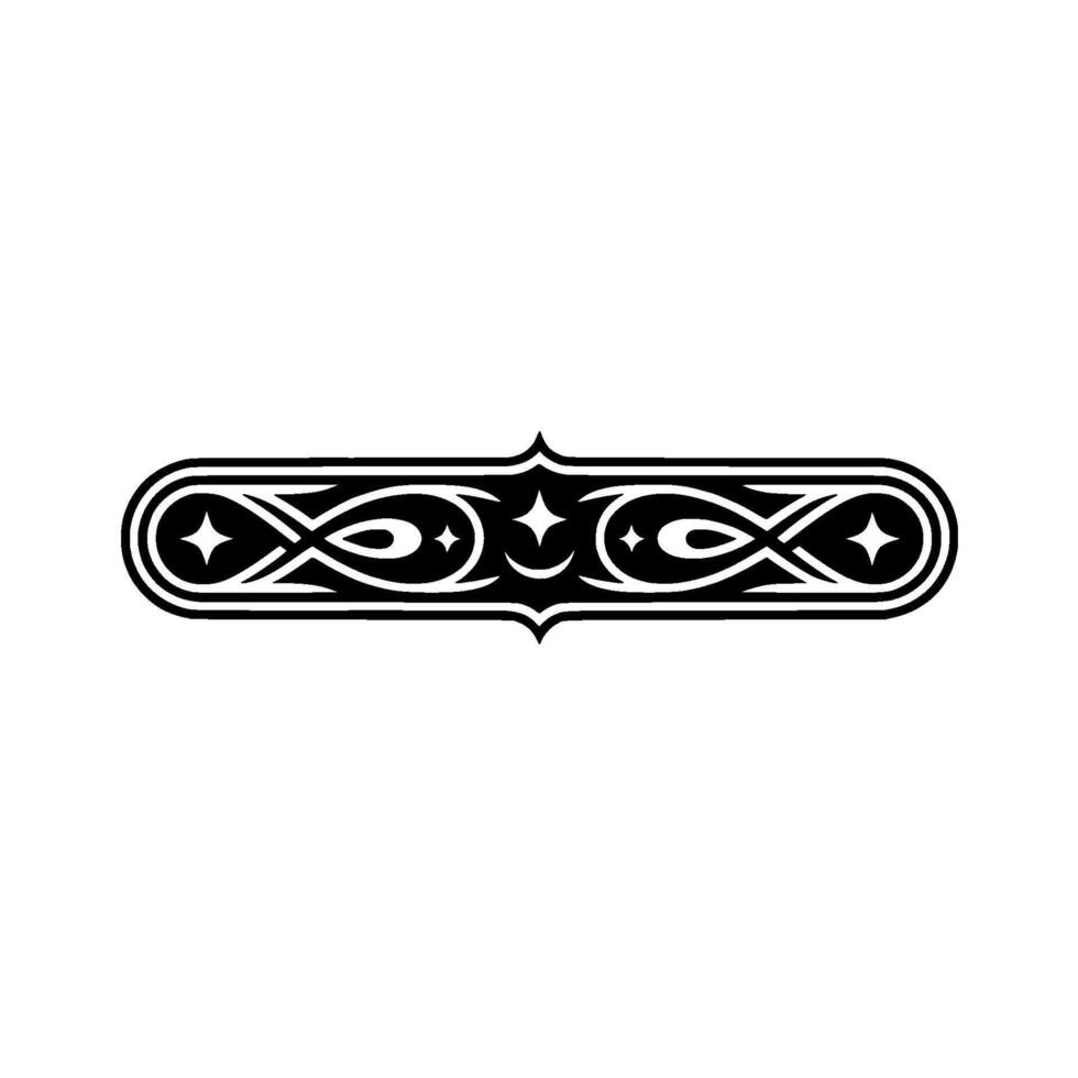 Elegant Black Decorative Border Element Intricate Pattern on White Background vector
