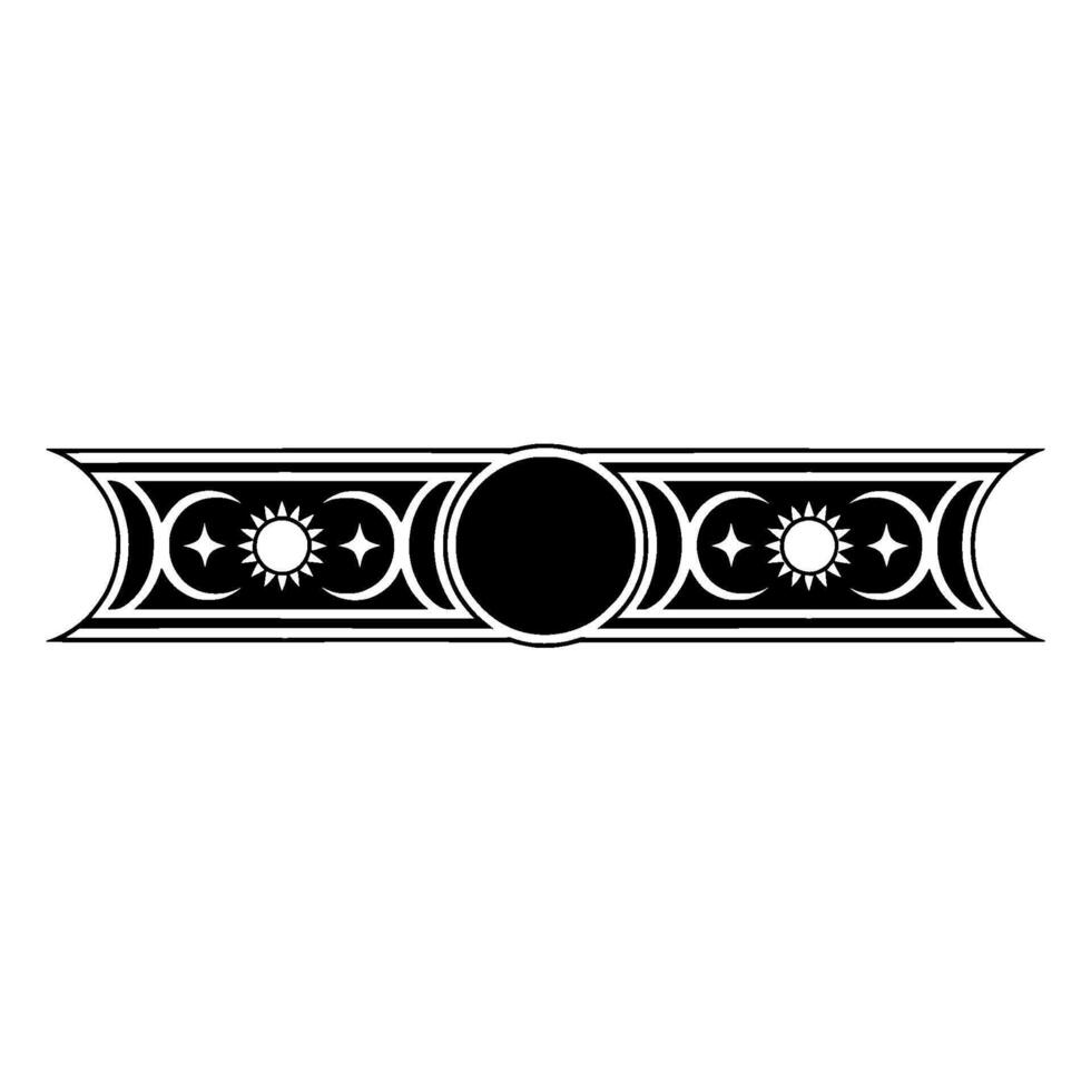 Celestial Ornament Black and White Decorative vector