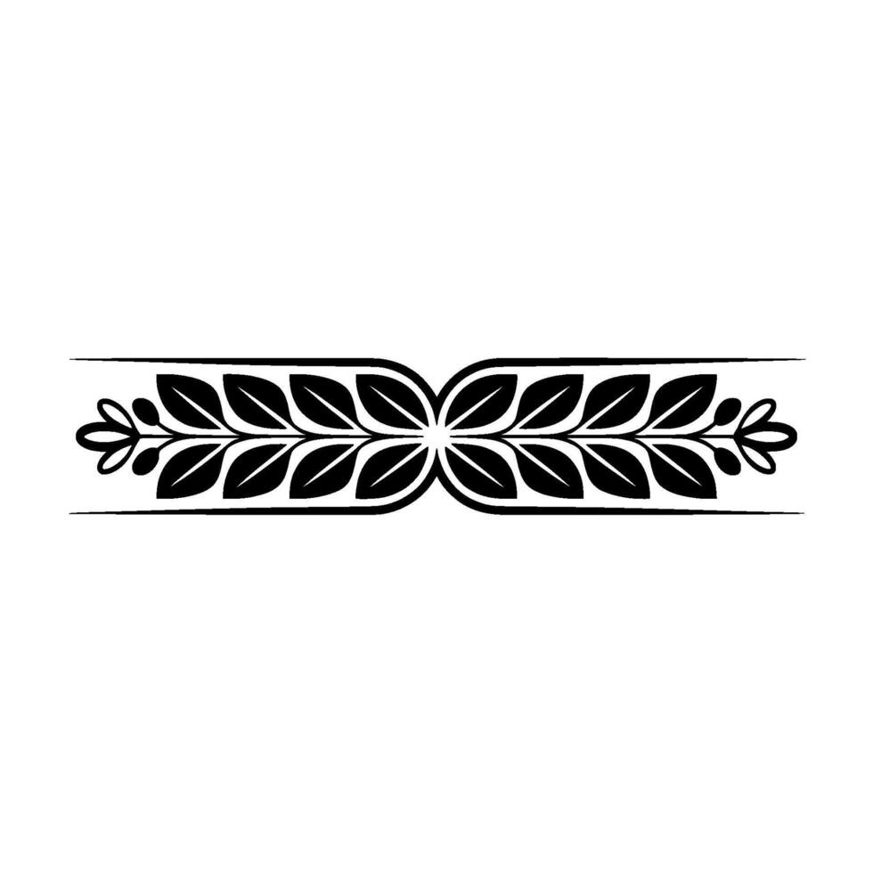 Elegant Black Leaf Border , Illustration on White Background vector
