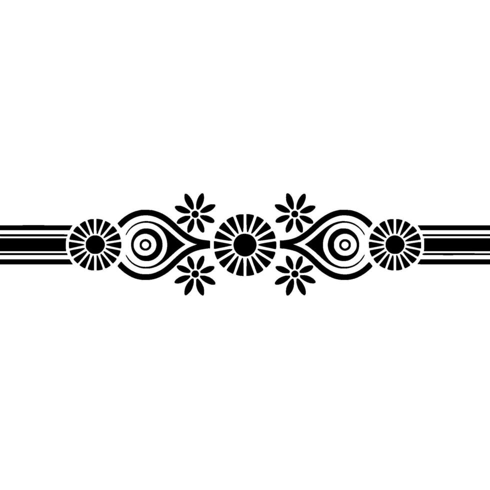 Minimalist Floral Border in Black, and White vector