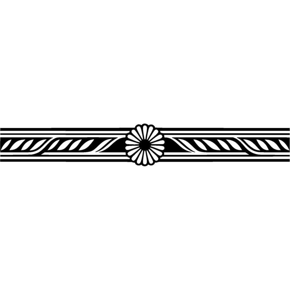 Elegant Decorative Border with Floral Element, Black on White vector