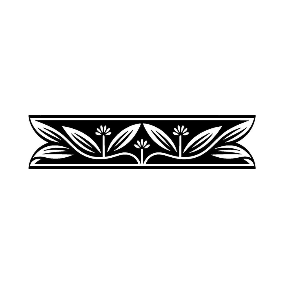 Elegant Black White- Floral, Border , Illustration vector