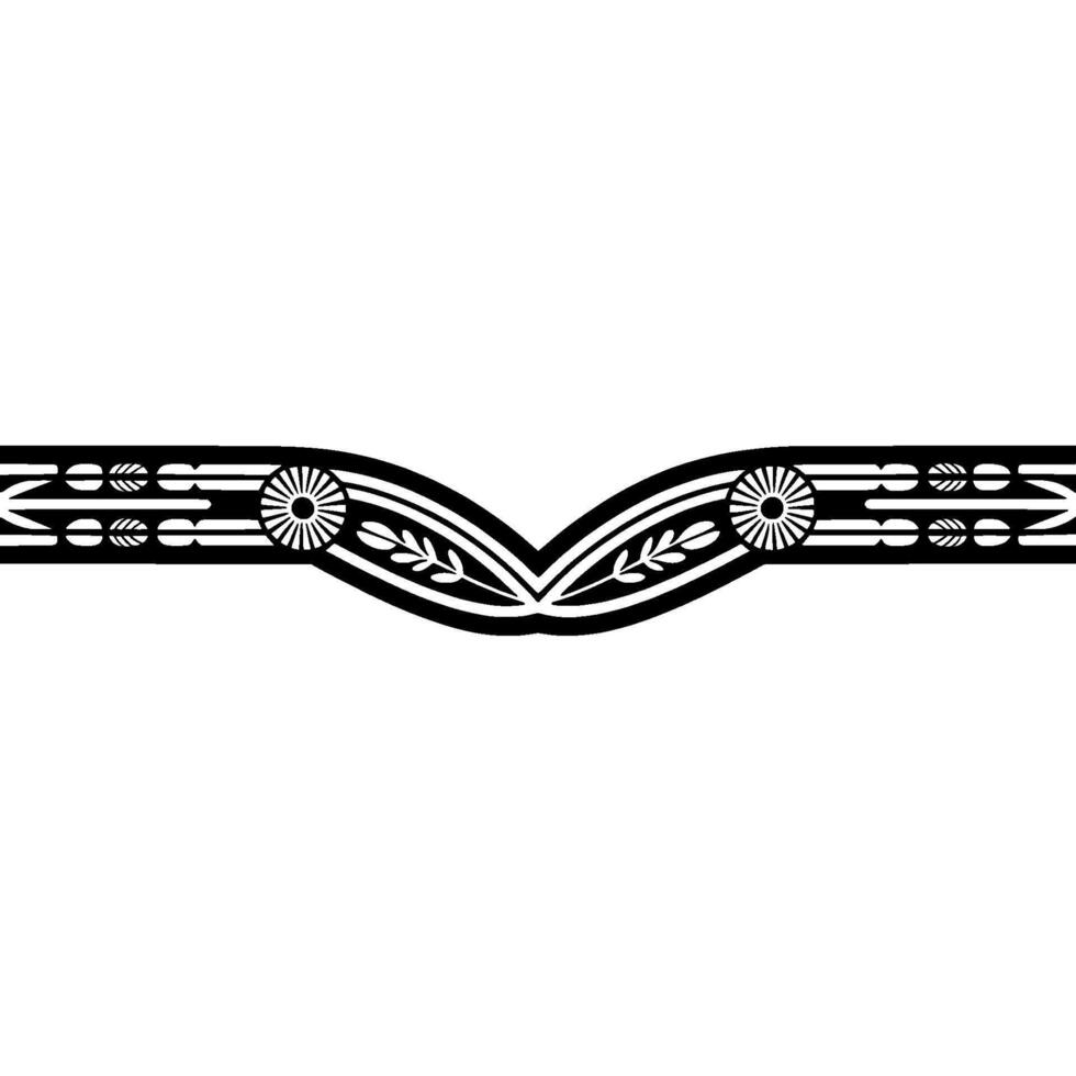Elegant Art Deco Border on White, Decorative Element vector