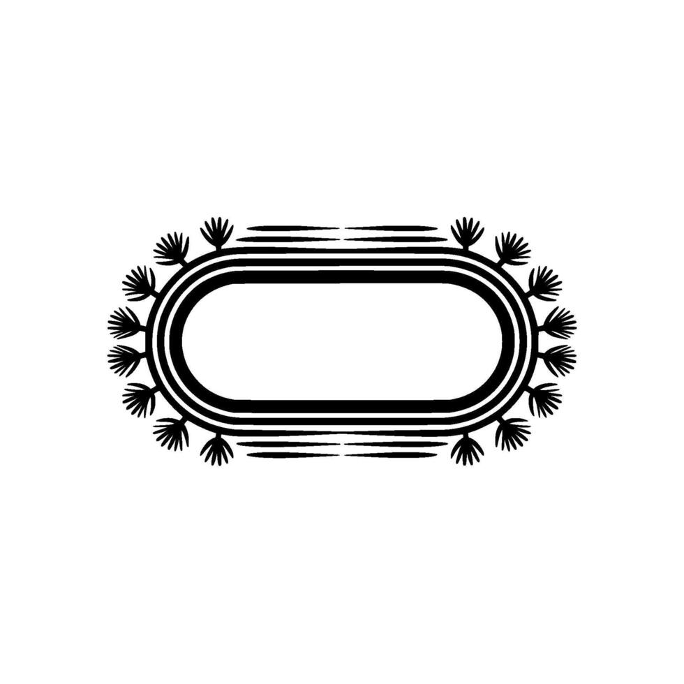 Minimalist Ornamental Frame , Black White, Illustration vector