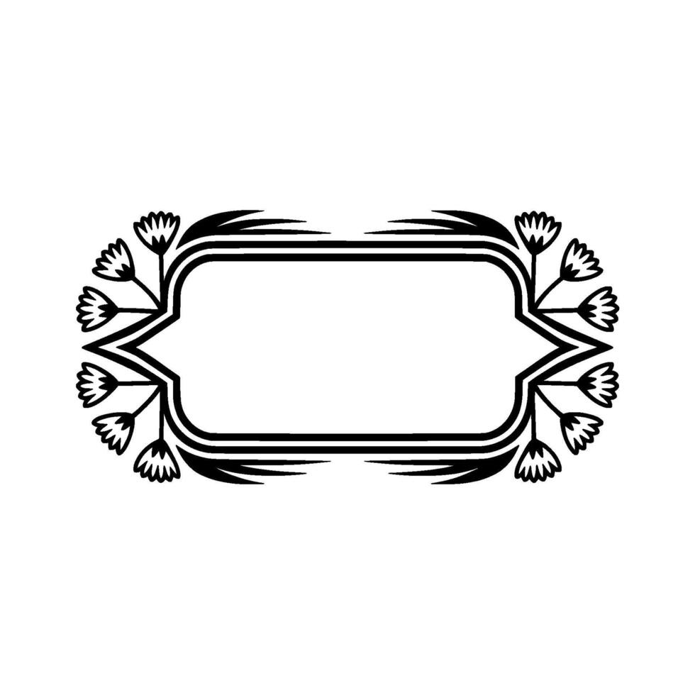 Elegant Floral Frame Black Gray for Invitations Logos vector