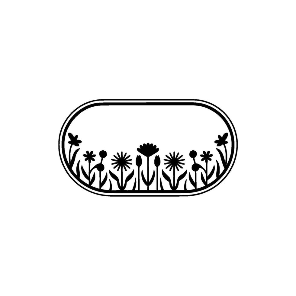Minimalist Floral Frame with Blank Space vector