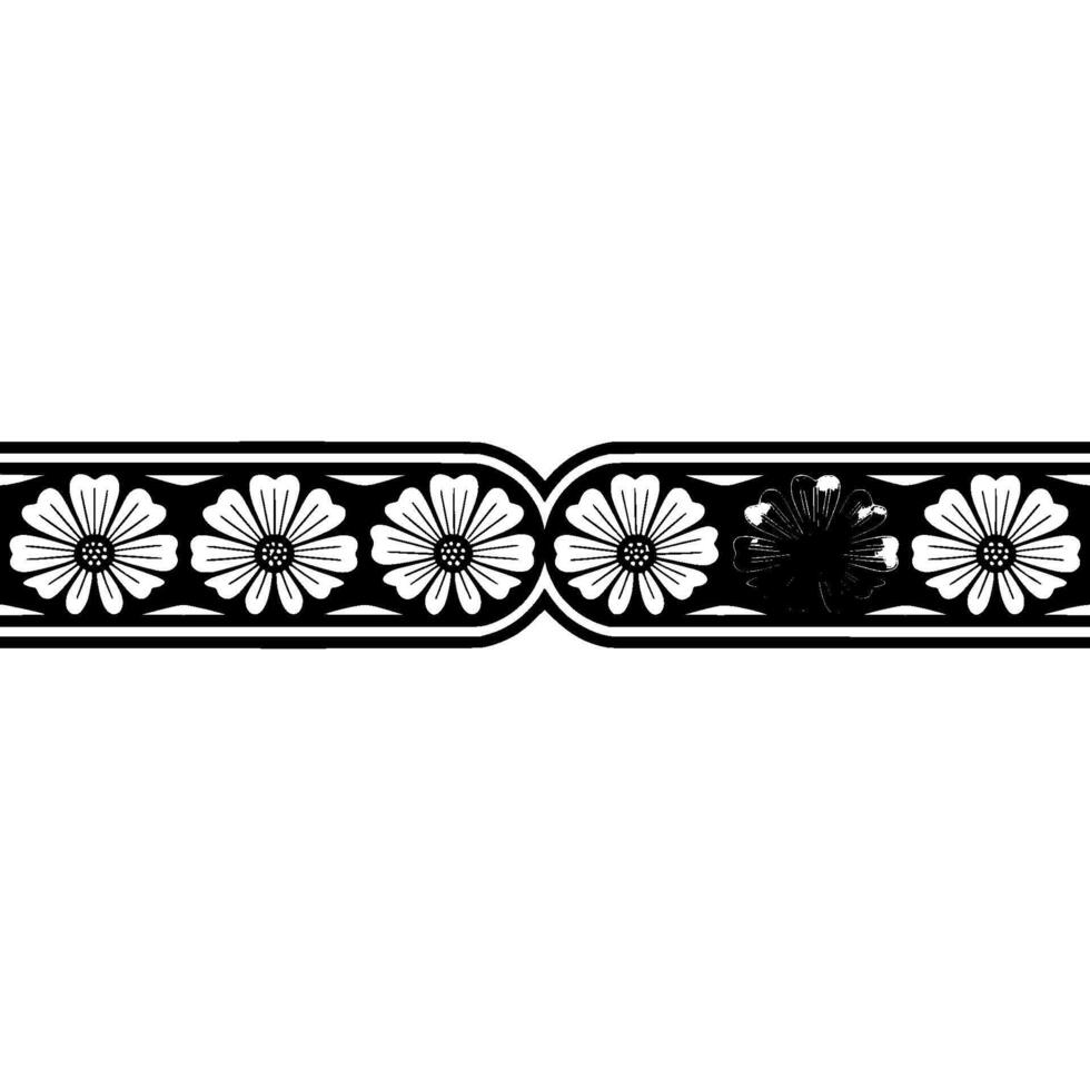 Geometric Floral Border with Gradients vector