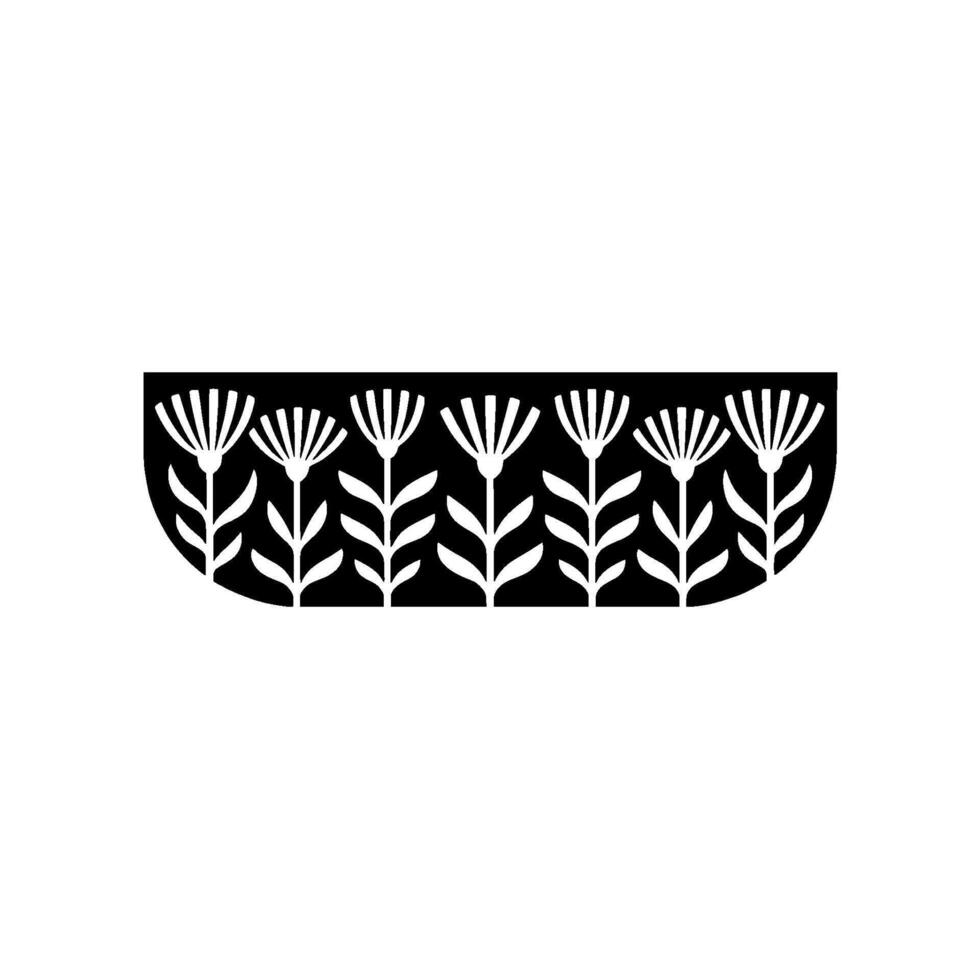 Minimalist Floral Silhouette in Black and White vector