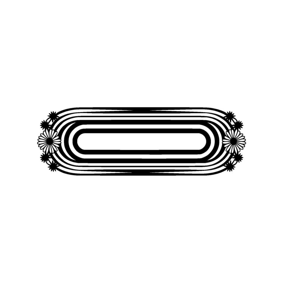 Retro Daisy Black and White Floral vector