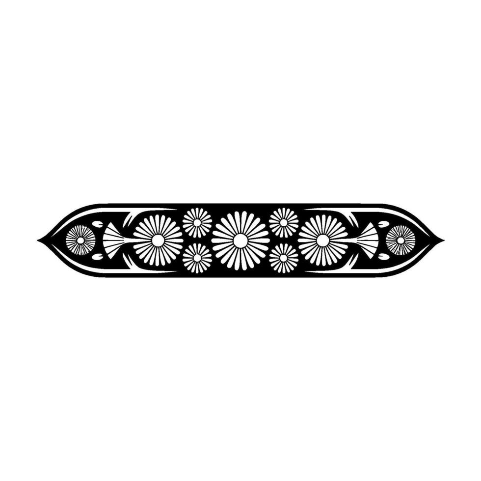 Elegant Floral Border in Black and White, for Decoration, Decorative element vector